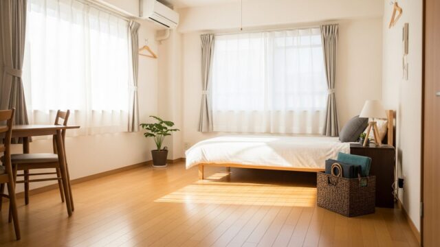 新生活を始める明るい新居の部屋