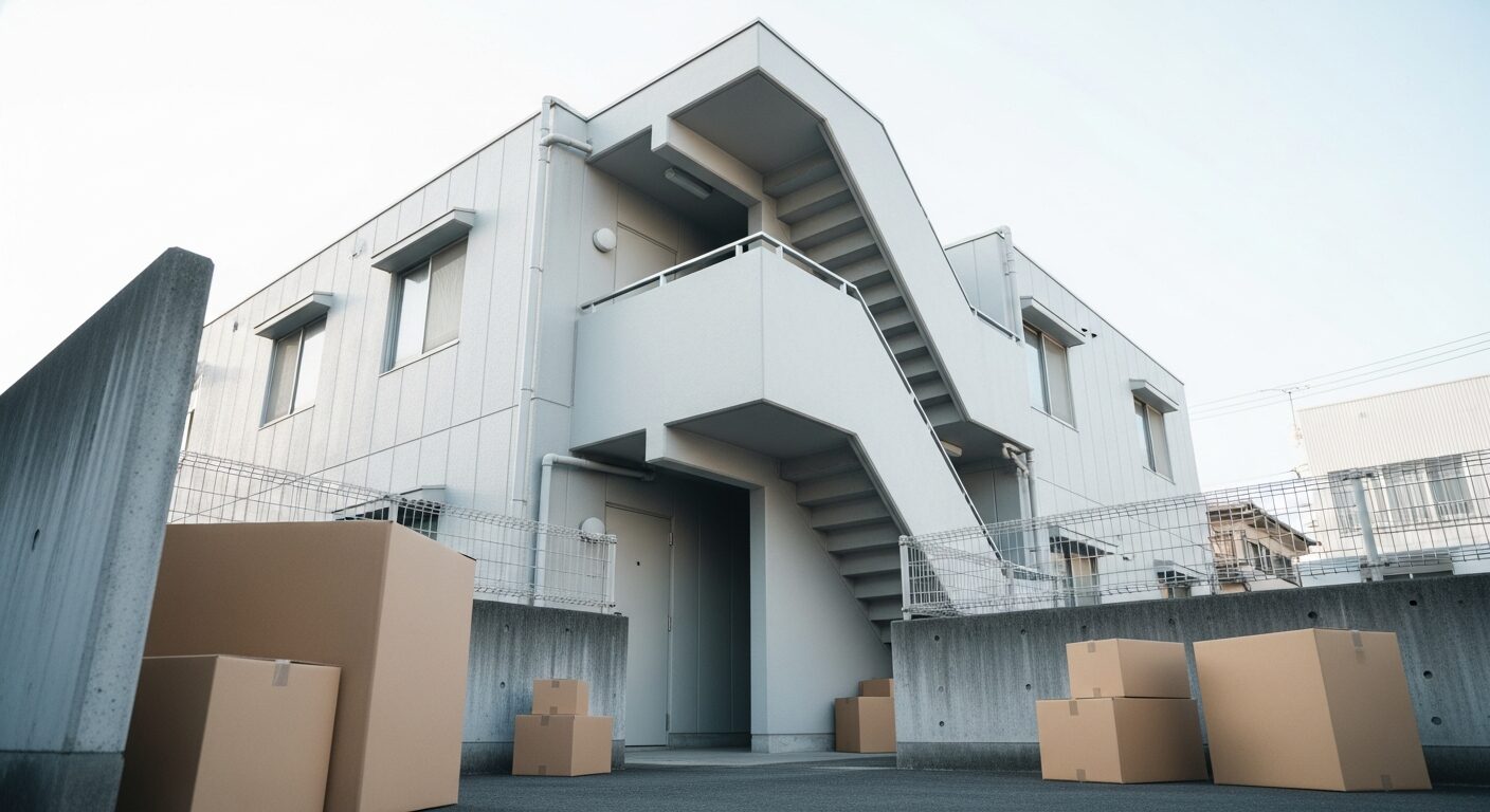 エレベーターのない日本のアパートの外階段