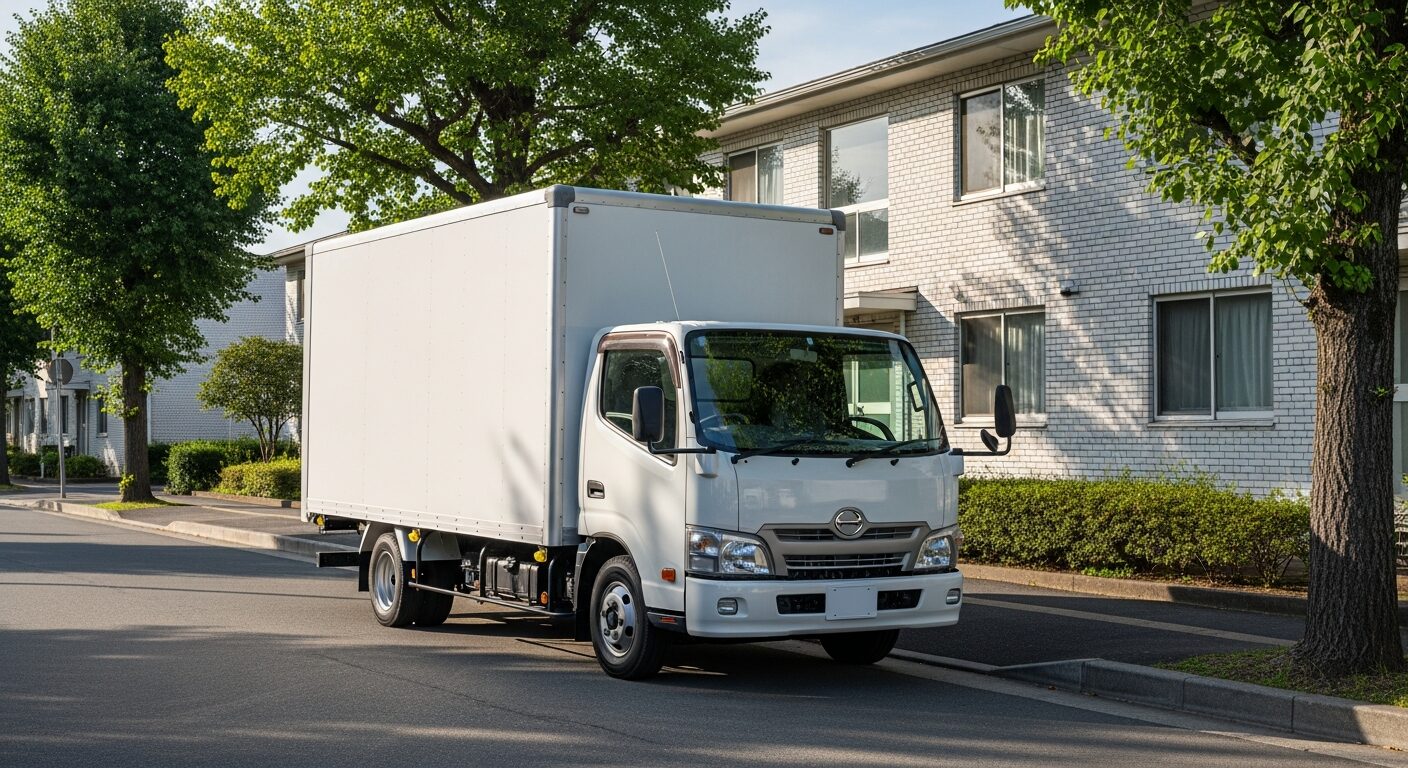 単身の引越しで使う無地の2トン箱型トラック