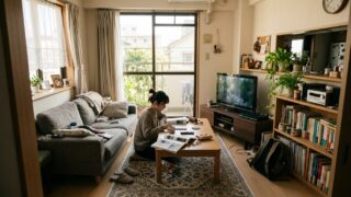 生活感のある日本の住まいのリビング