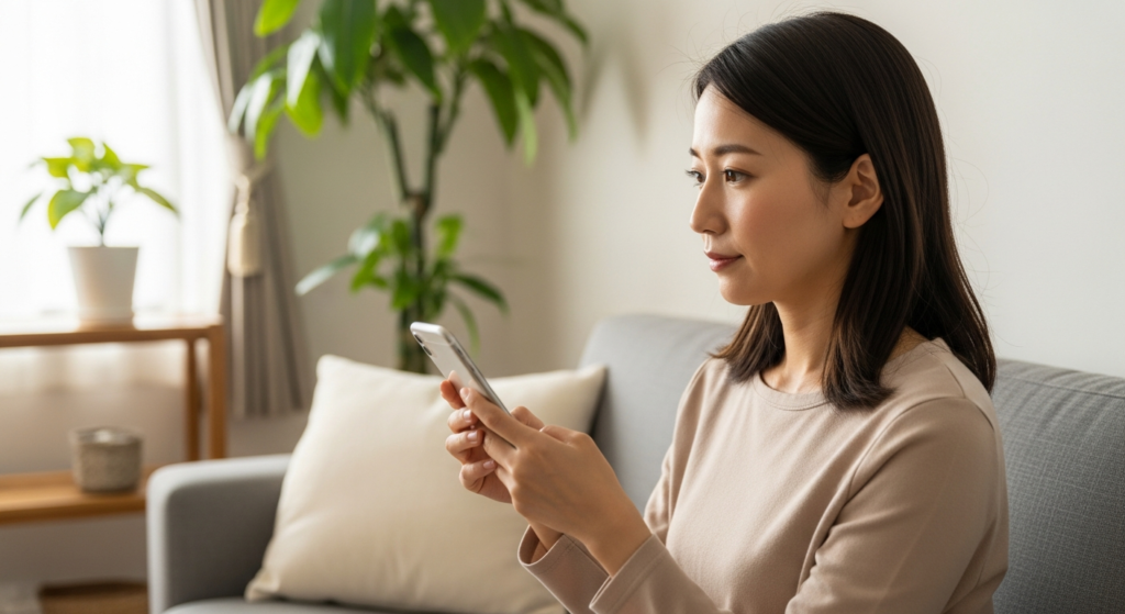引越し業者を自分で選んで直接問い合わせる女性